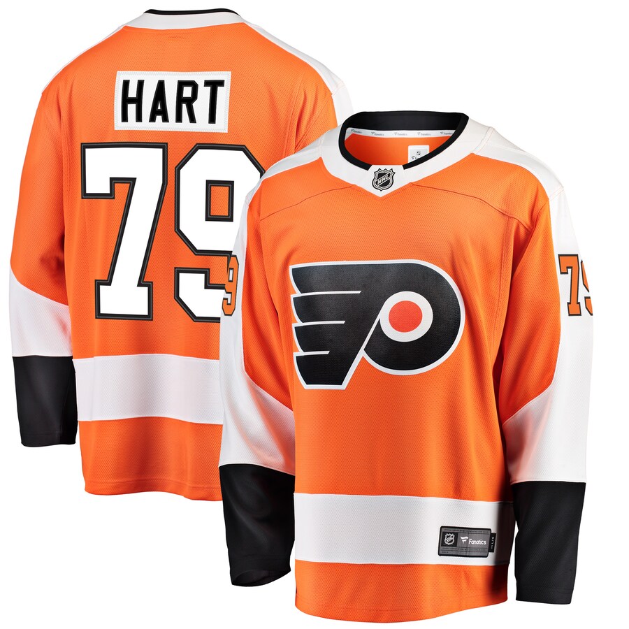 Men's Philadelphia Flyers Carter Hart Fanatics Branded Orange Breakaway Player Jersey - Jersey