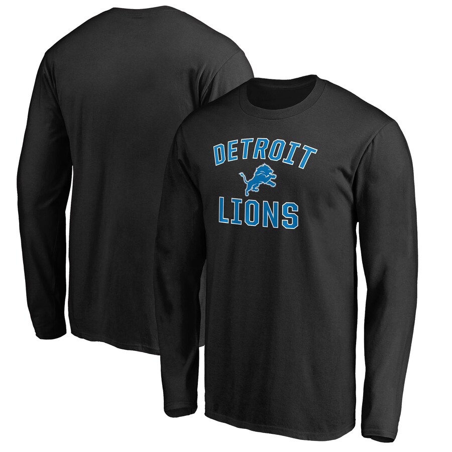Men's Detroit Lions Black Victory Arch Long Sleeve T-Shirt - Jersey