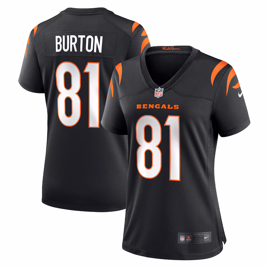 Women's Cincinnati Bengals Jermaine Burton Nike Black Game Jersey - Jersey