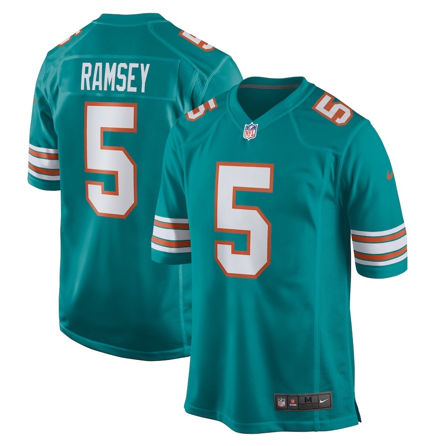 Men's Miami Dolphins Jalen Ramsey Nike Aqua Alternate Game Jersey - Jersey