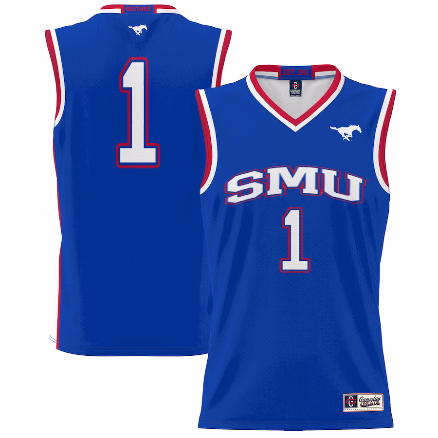 #1 SMU Mustangs GameDay Greats Youth Lightweight Basketball Jersey - Royal - Jersey