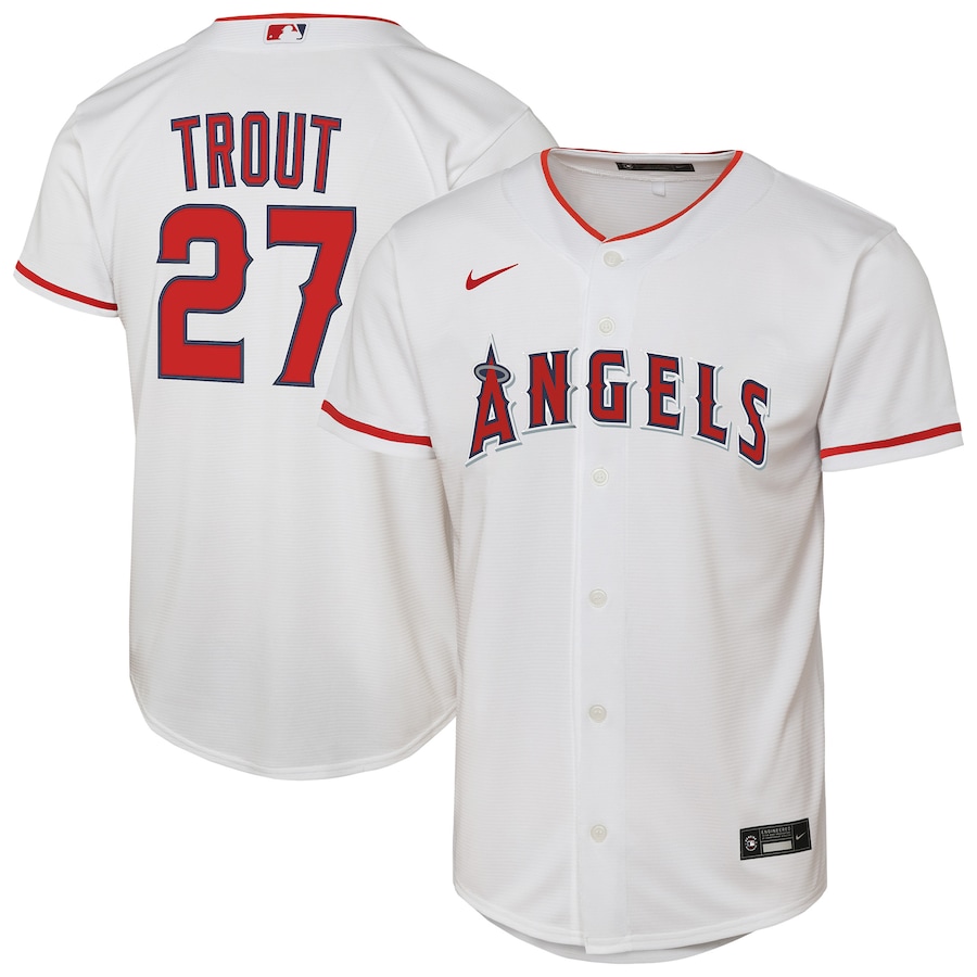Youth Los Angeles Angels Mike Trout Nike White Home Replica Player Jersey - Jersey