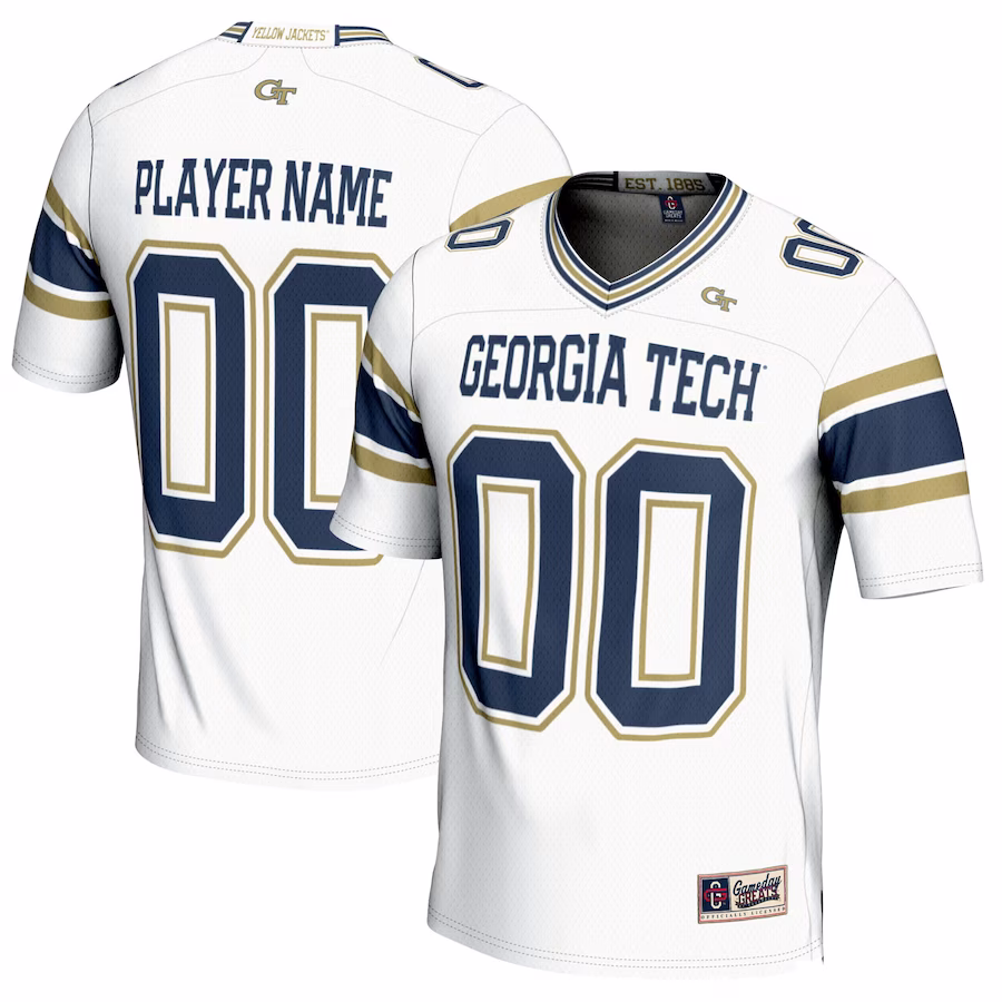 Georgia Tech Yellow Jackets GameDay Greats Youth NIL Pick-A-Player Football Jersey - White - Jersey