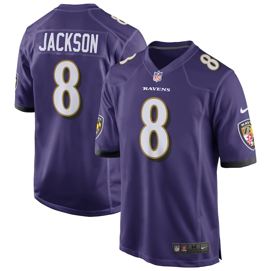 Men's Baltimore Ravens Lamar Jackson Nike Purple Game Jersey - Jersey