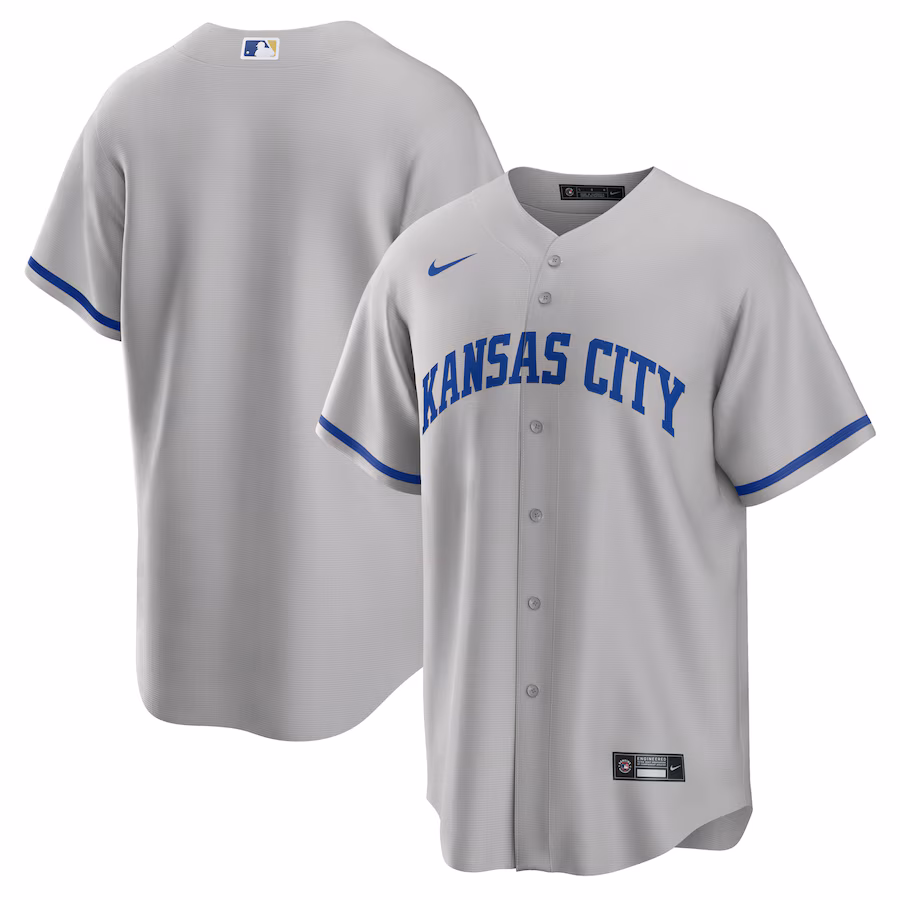 Men's Kansas City Royals Nike Gray Road Replica Team Jersey - Jersey