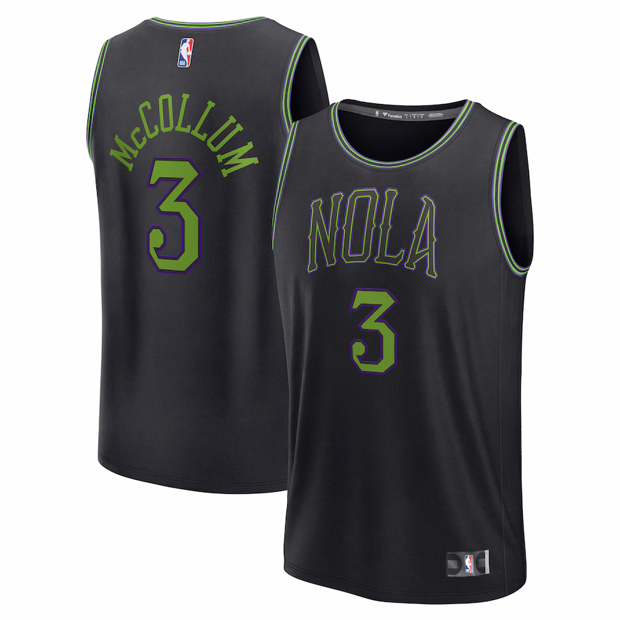 Men's New Orleans Pelicans CJ McCollum Fanatics Black Fast Break Jersey - City Edition - Jersey