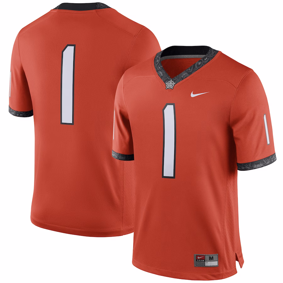 #1 Oklahoma State Cowboys Nike Alternate Game Jersey - Orange - Jersey