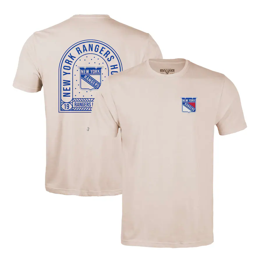 Men's New York Rangers Levelwear Khaki Richmond Stained Glass T-Shirt - Jersey