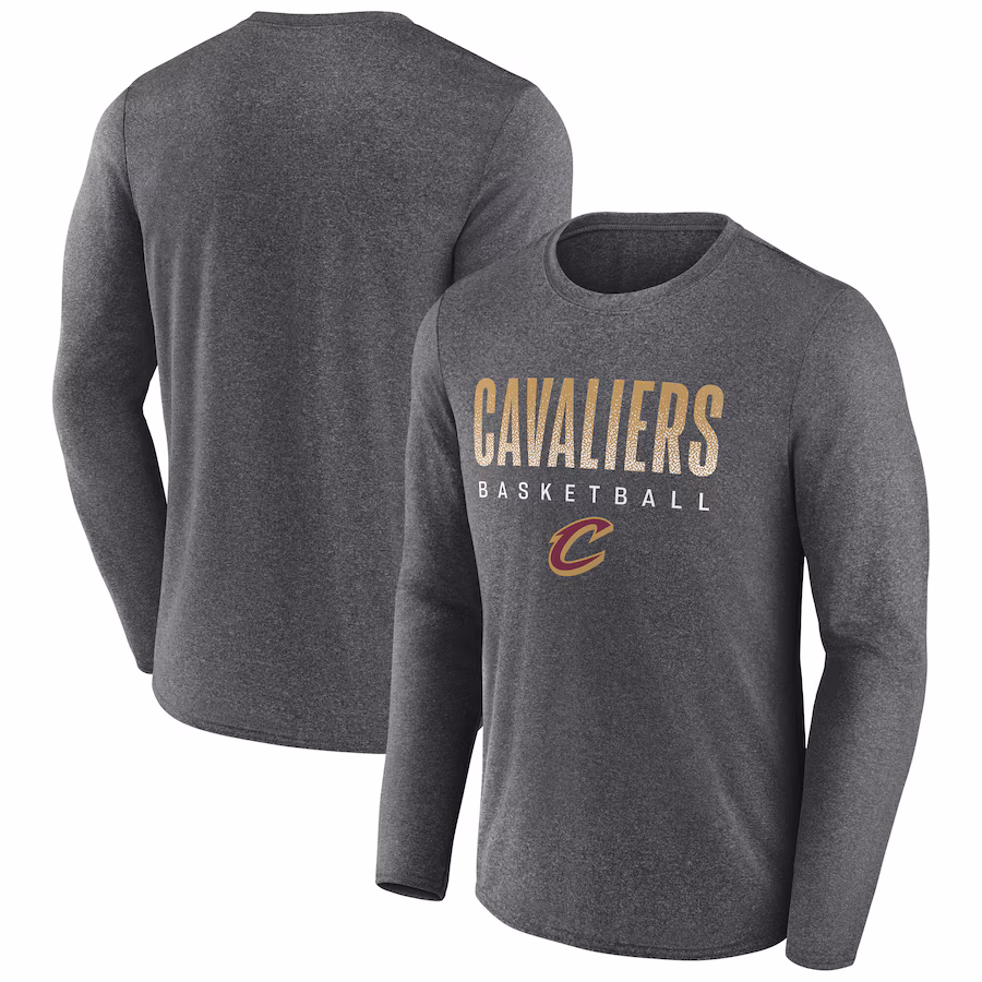 Men's Cleveland Cavaliers  Fanatics Heather Charcoal Iconic Where Legends Play Long Sleeve T-Shirt - Jersey