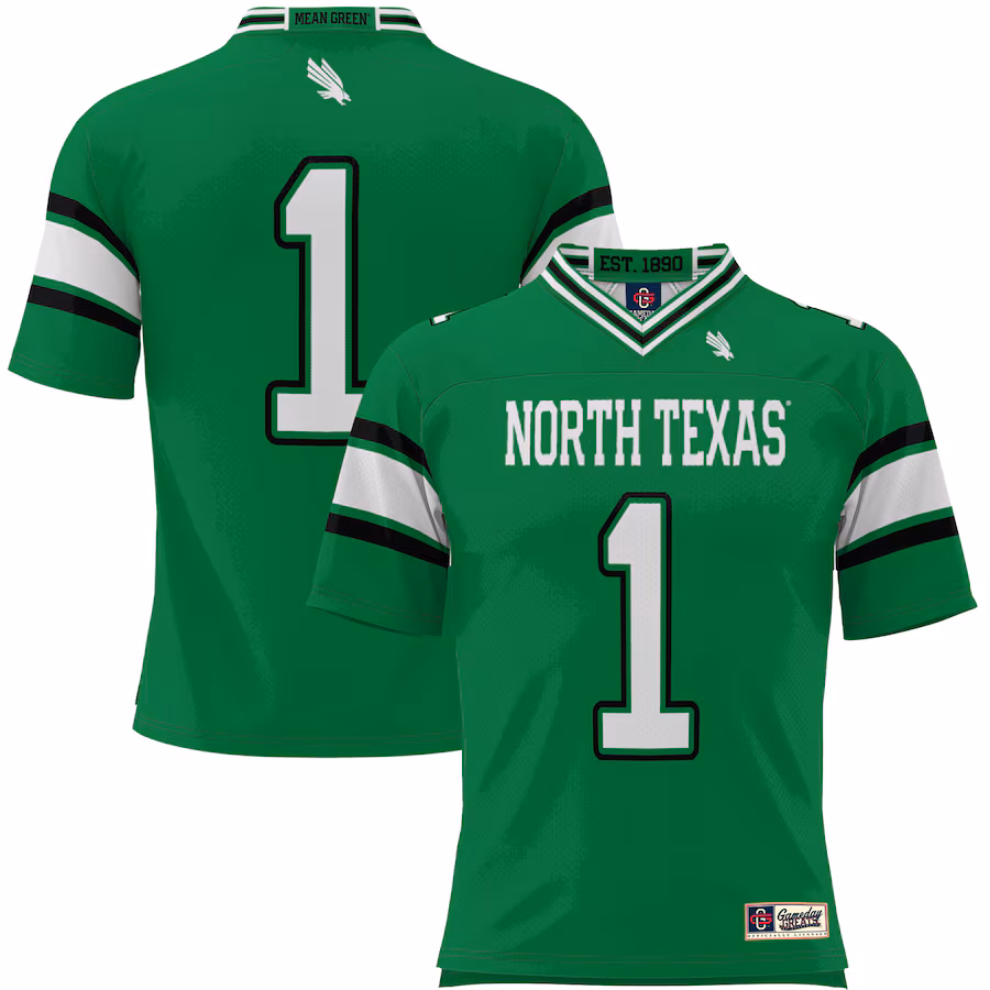 #1 North Texas Mean Green GameDay Greats Endzone Football Jersey - Kelly Green - Jersey