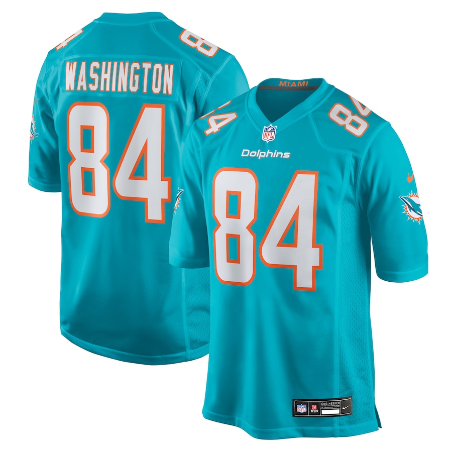 Men's Miami Dolphins Tahj Washington Nike Aqua Team Game Jersey - Jersey