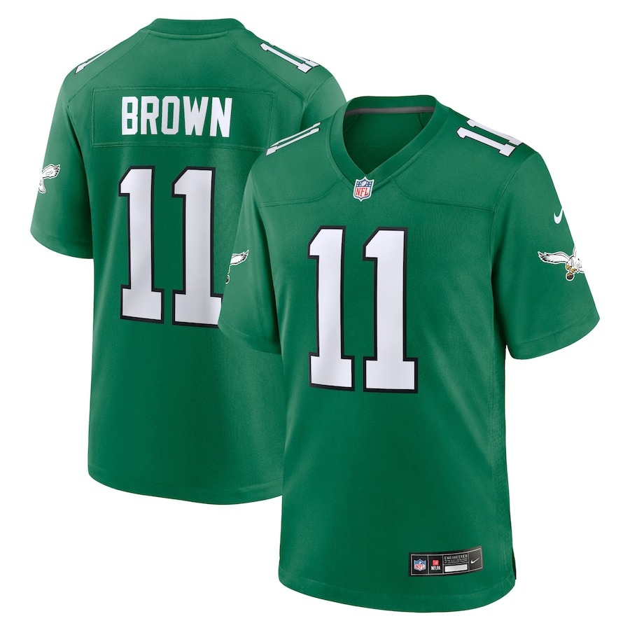 Men's Philadelphia Eagles A.J. Brown Nike Kelly Green Alternate Game Player Jersey - Jersey