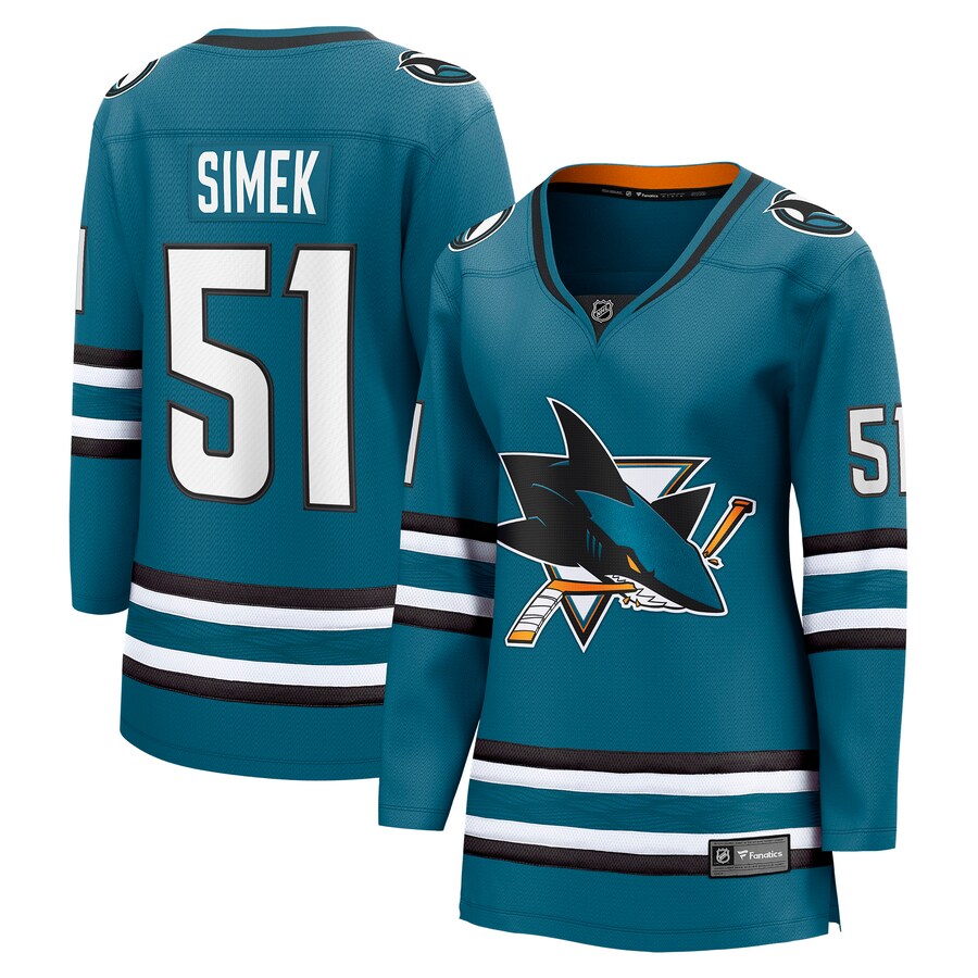 Women's San Jose Sharks Radim Simek Fanatics Branded Teal Home Team Breakaway Player Jersey - Jersey