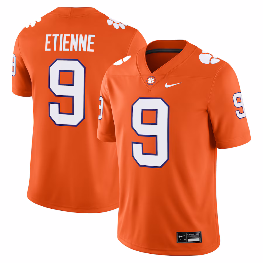 Men's Nike Travis Etienne Orange Clemson Tigers Player Game Jersey - Jersey