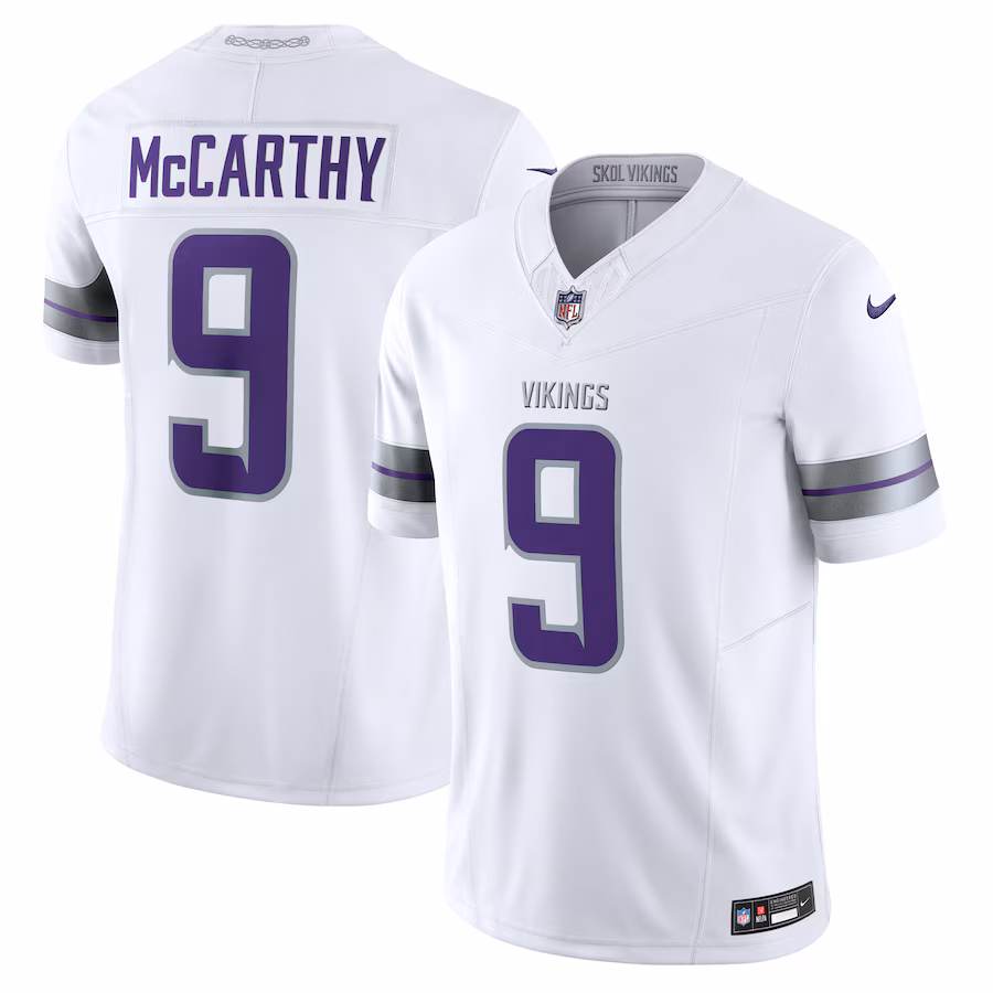 Men's Minnesota Vikings J.J. McCarthy Nike White Vapor F.U.S.E. Limited Jersey - Jersey