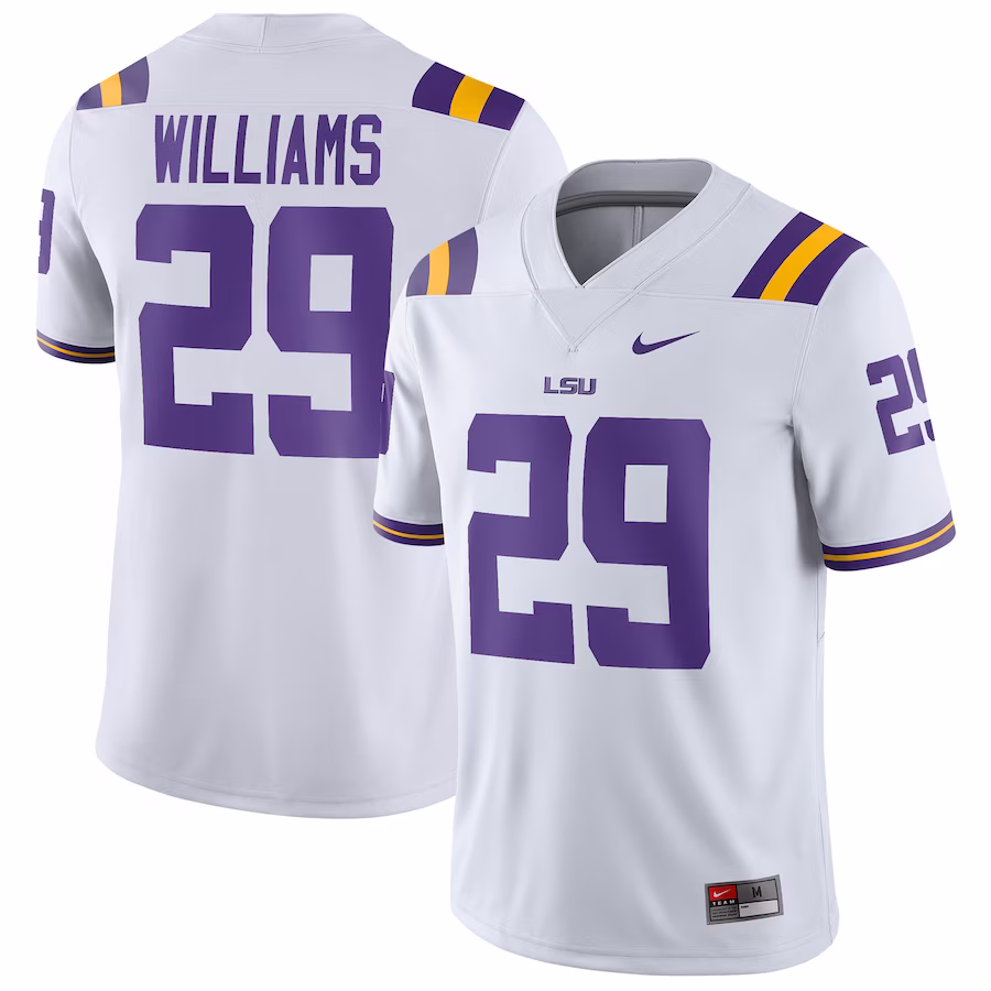 Greedy Williams LSU Tigers Nike Game Jersey - White - Jersey