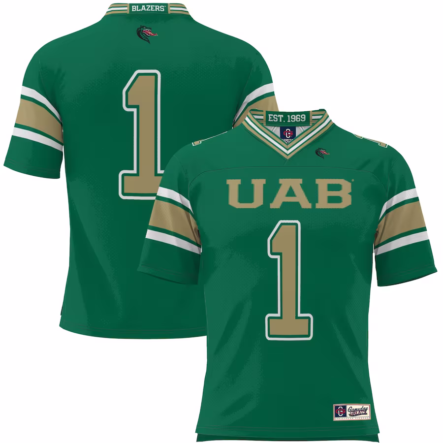 #1 UAB Blazers GameDay Greats Youth Endzone Football Jersey - Green - Jersey