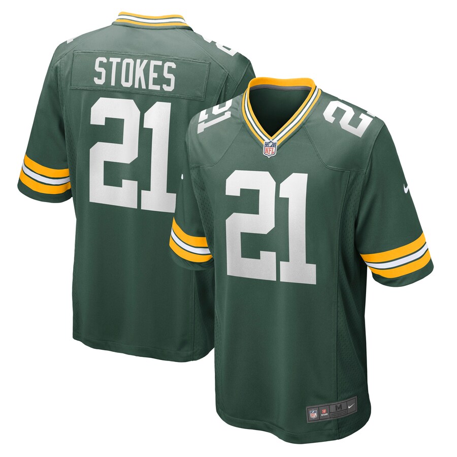 Men's Green Bay Packers Eric Stokes Nike Green Player Game Jersey - Jersey