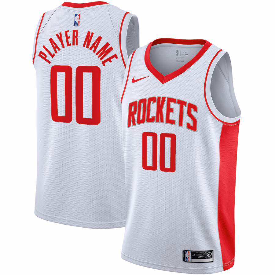 Men's Houston Rockets Nike White 2020/21 Swingman Custom Jersey - Association Edition - Jersey