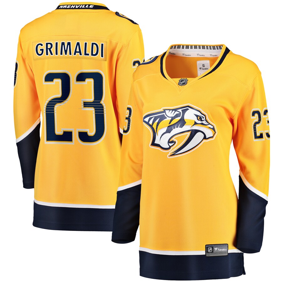 Women's Nashville Predators Rocco Grimaldi Fanatics Branded Gold Home Breakaway Player Jersey - Jersey