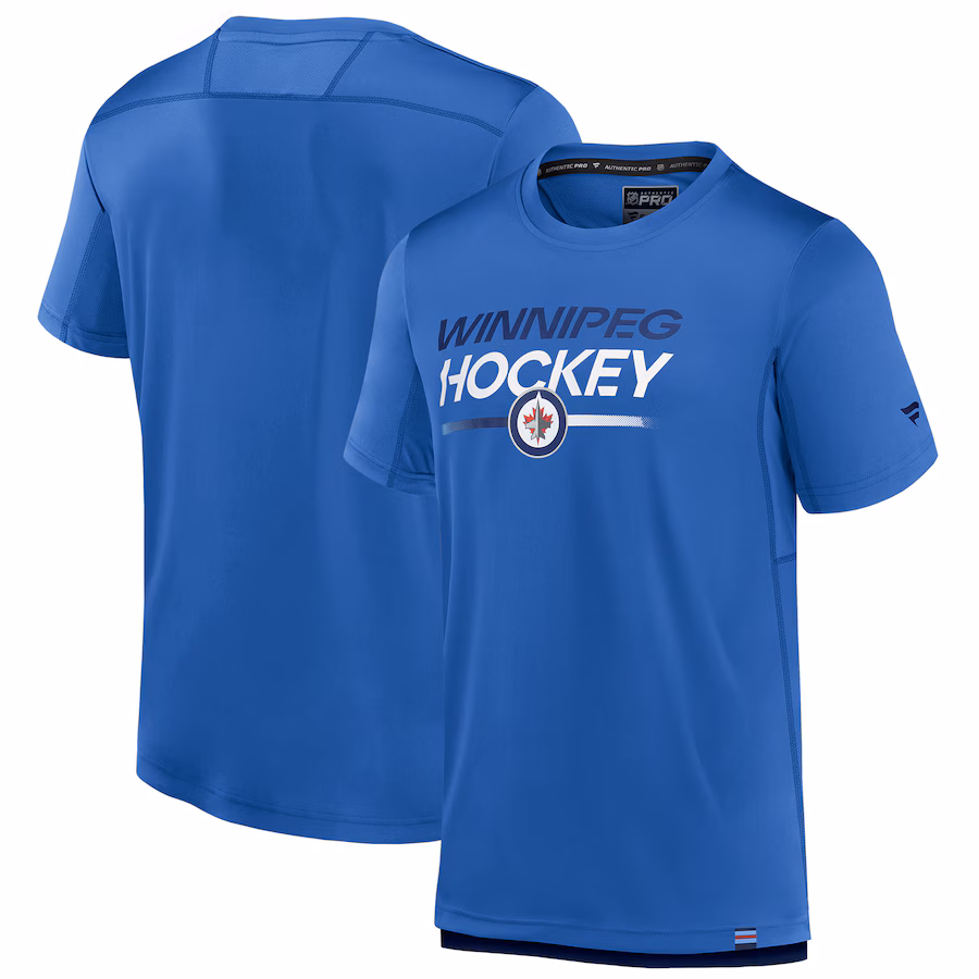 Men's Winnipeg Jets Fanatics Blue Anniversary T-Shirt - Jersey