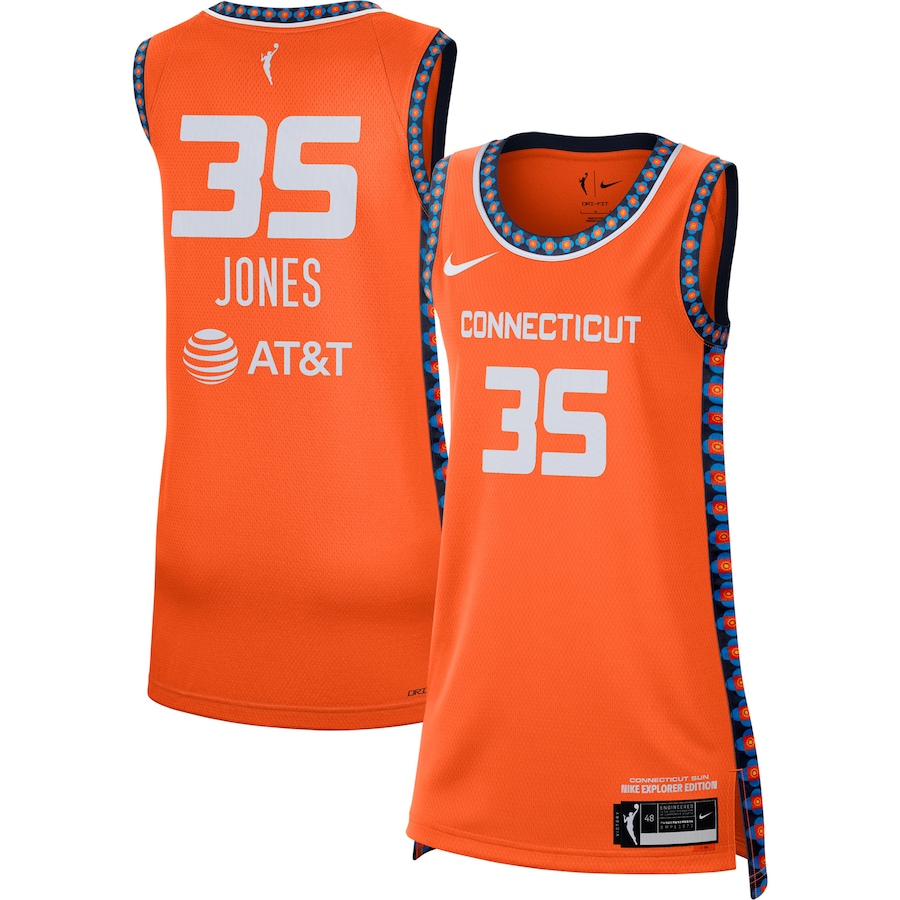 Women's Connecticut Sun Jonquel Jones Nike Orange 2021 Explorer Edition Victory Player Jersey - Jersey