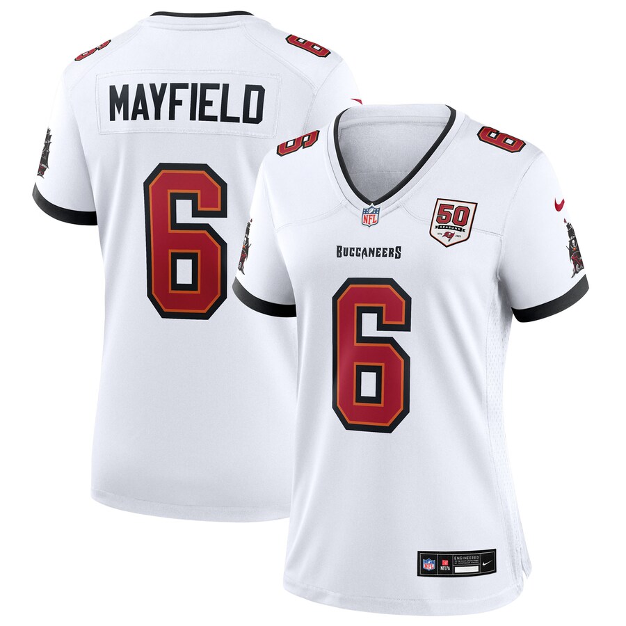Women's Tampa Bay Buccaneers Baker Mayfield Nike White 50th Anniversary Game Jersey - Jersey