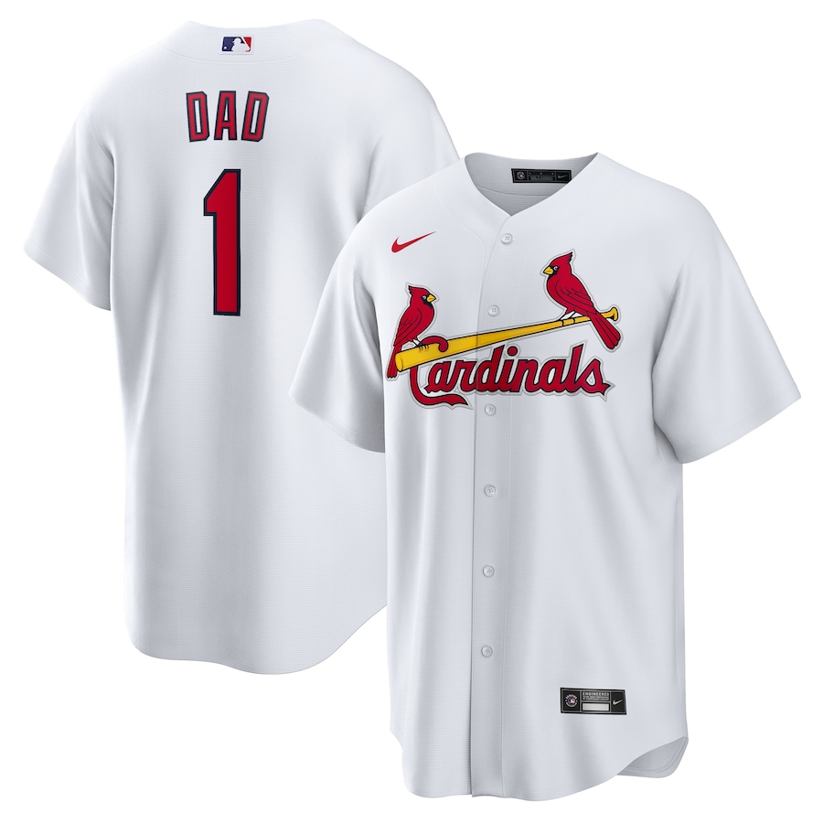 Men's St. Louis Cardinals Nike White #1 Dad Home Replica Jersey - Jersey