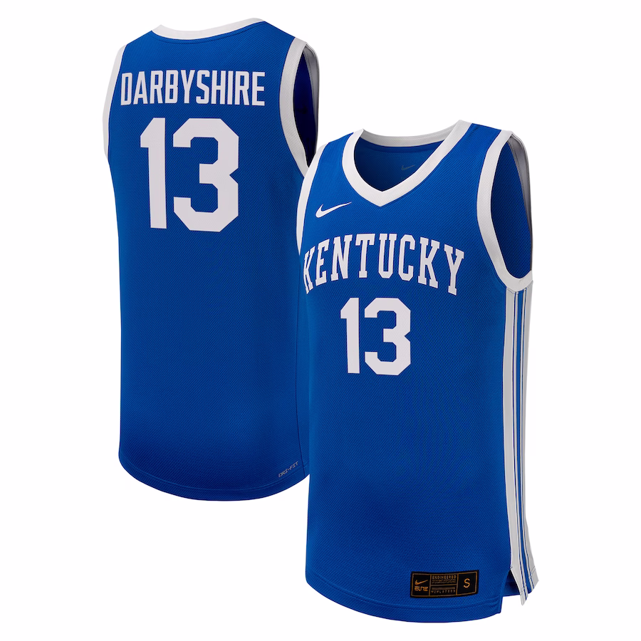 Grant Darbyshire Kentucky Wildcats Nike NIL Basketball Replica Player Jersey - Royal - Jersey