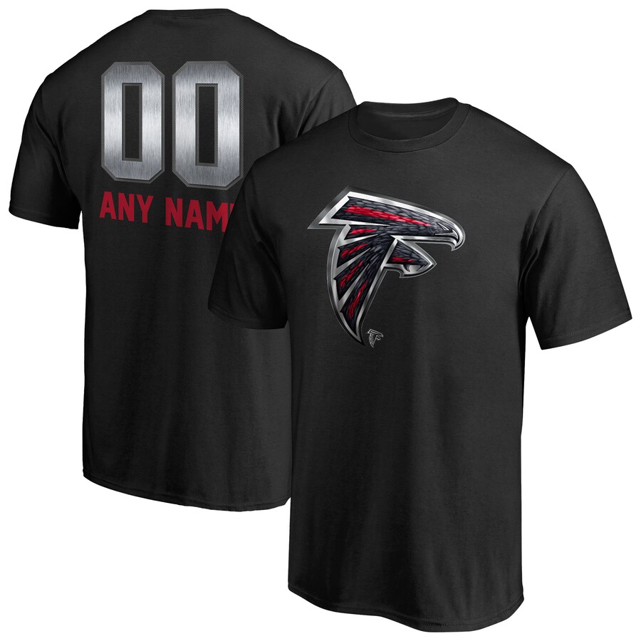 Men's Atlanta Falcons Black Personalized Midnight Mascot T-Shirt - Jersey