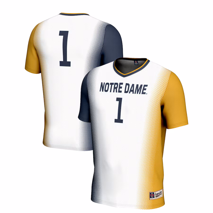 Youth GameDay Greats White #1 Notre Dame Fighting Irish  Lightweight Women's Soccer Jersey - Jersey