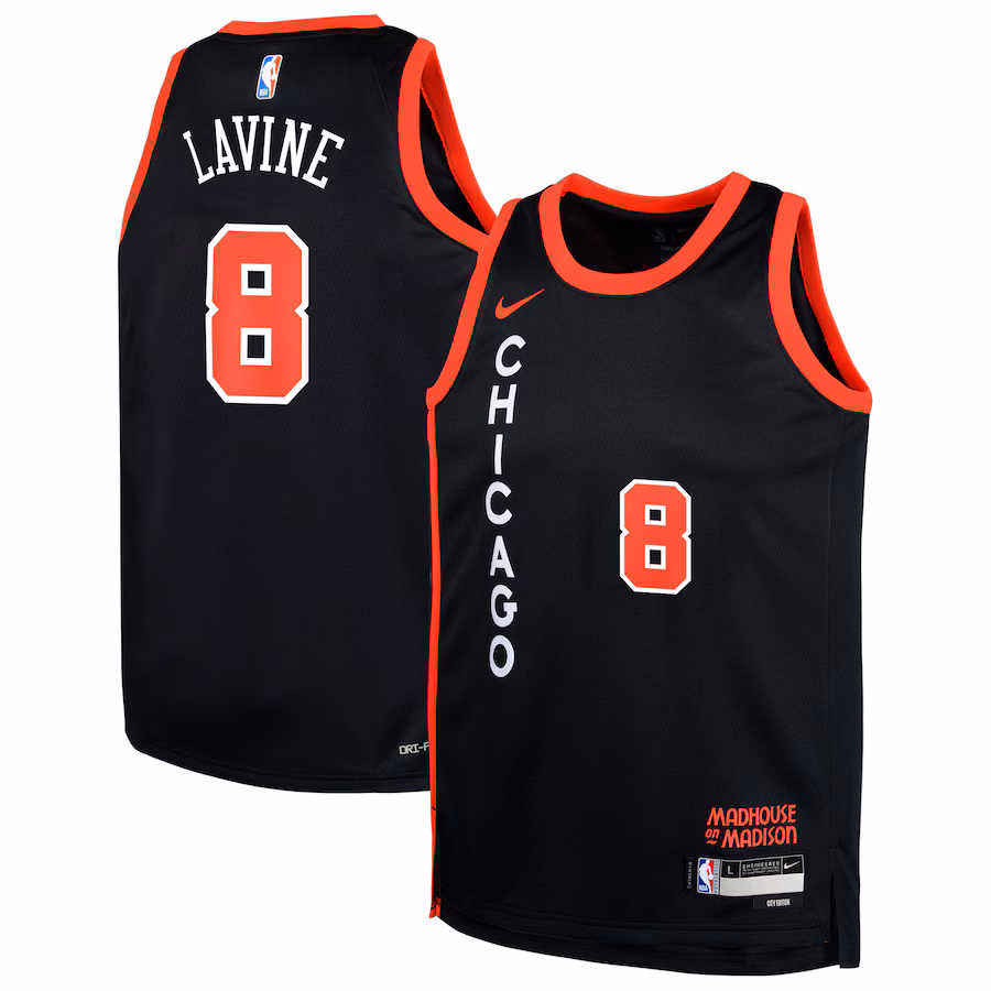 Youth Chicago Bulls Zach LaVine Nike Black  Swingman Replica Jersey - City Edition - Jersey