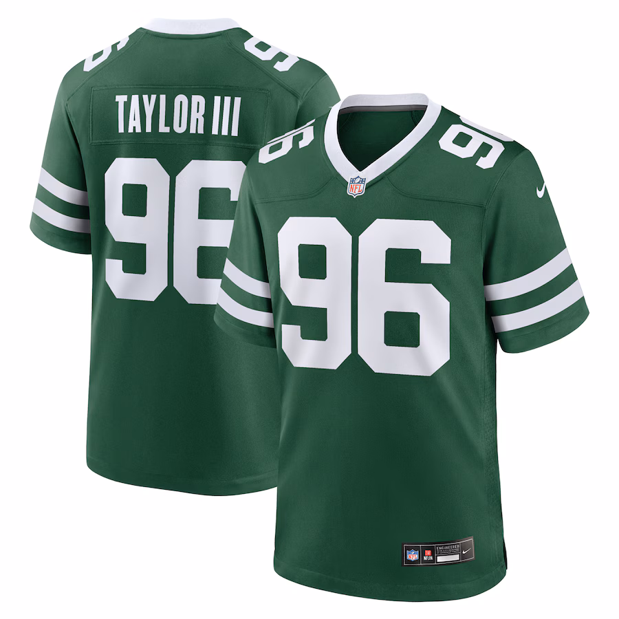 Men's New York Jets Leonard Taylor III Nike Legacy Green Team Game Jersey - Jersey