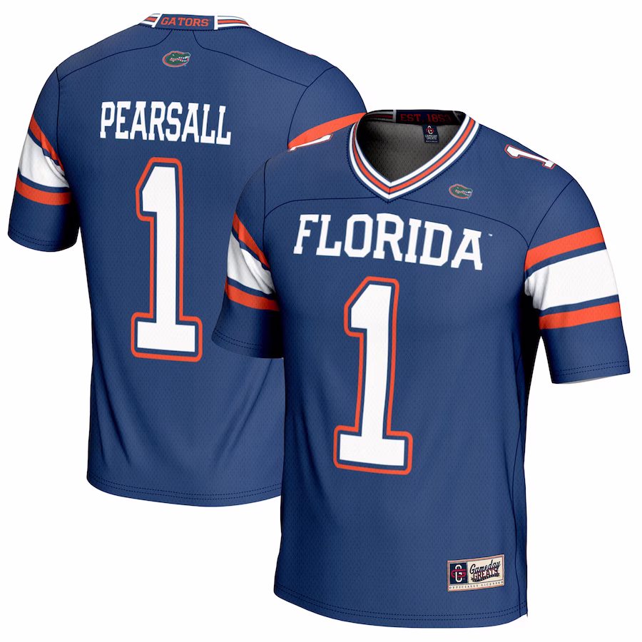 Ricky Pearsall Florida Gators GameDay Greats Youth NIL Player Football Jersey - Royal - Jersey