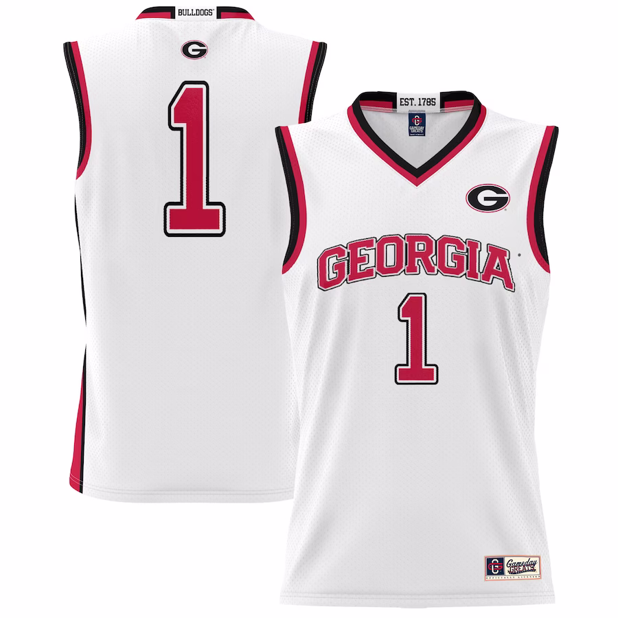 #1 Georgia Bulldogs GameDay Greats Youth Lightweight Basketball Jersey - White - Jersey