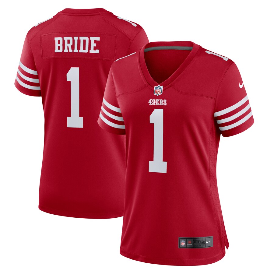 Women's San Francisco 49ers Number 1 Bride Nike Scarlet Game Jersey - Jersey