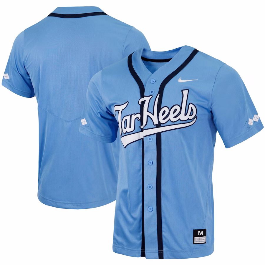 North Carolina Tar Heels Nike Replica Full-Button Baseball Jersey - Carolina Blue - Jersey