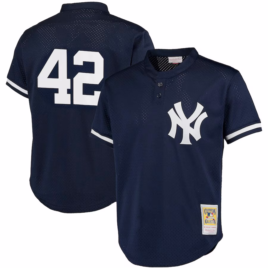 Men's New York Yankees Mariano Rivera Mitchell & Ness Navy Cooperstown Collection Big & Tall Mesh Batting Practice Jersey - Jersey