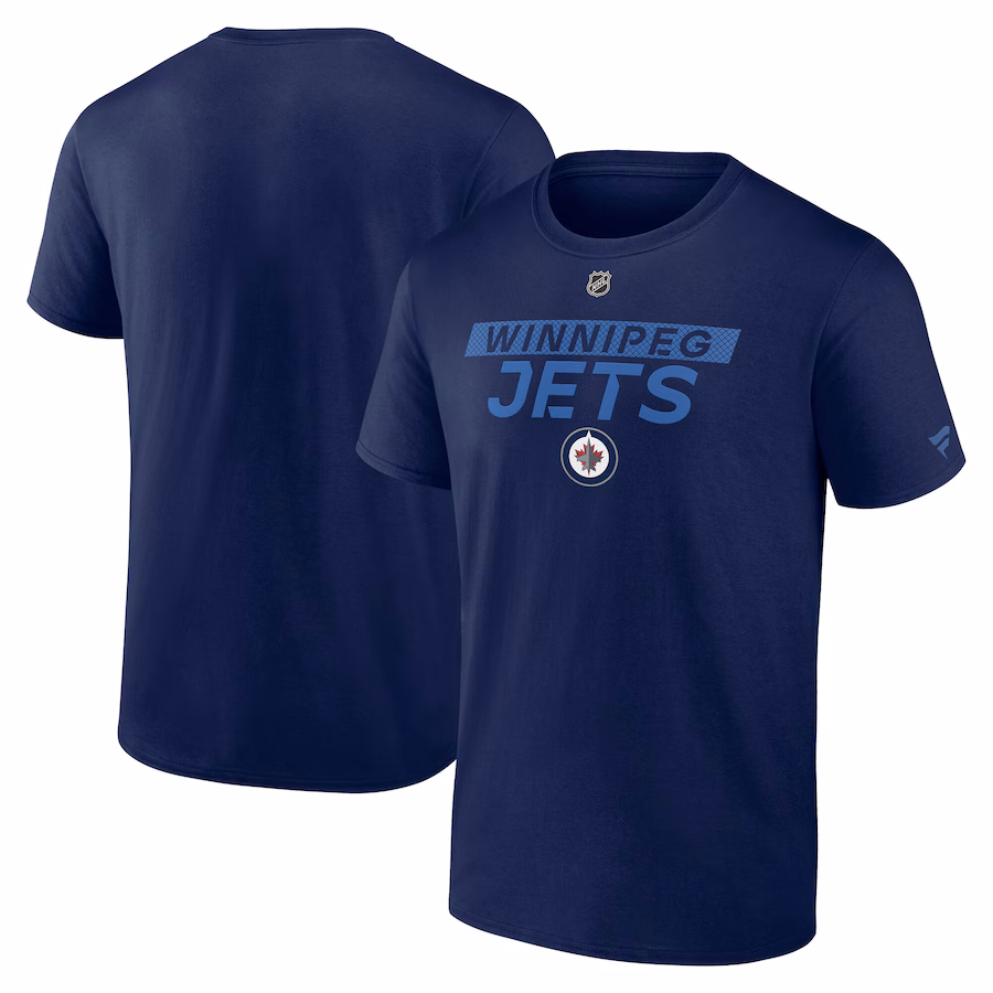 Men's Winnipeg Jets Fanatics Navy Authentic Pro Core Primary T-Shirt - Jersey