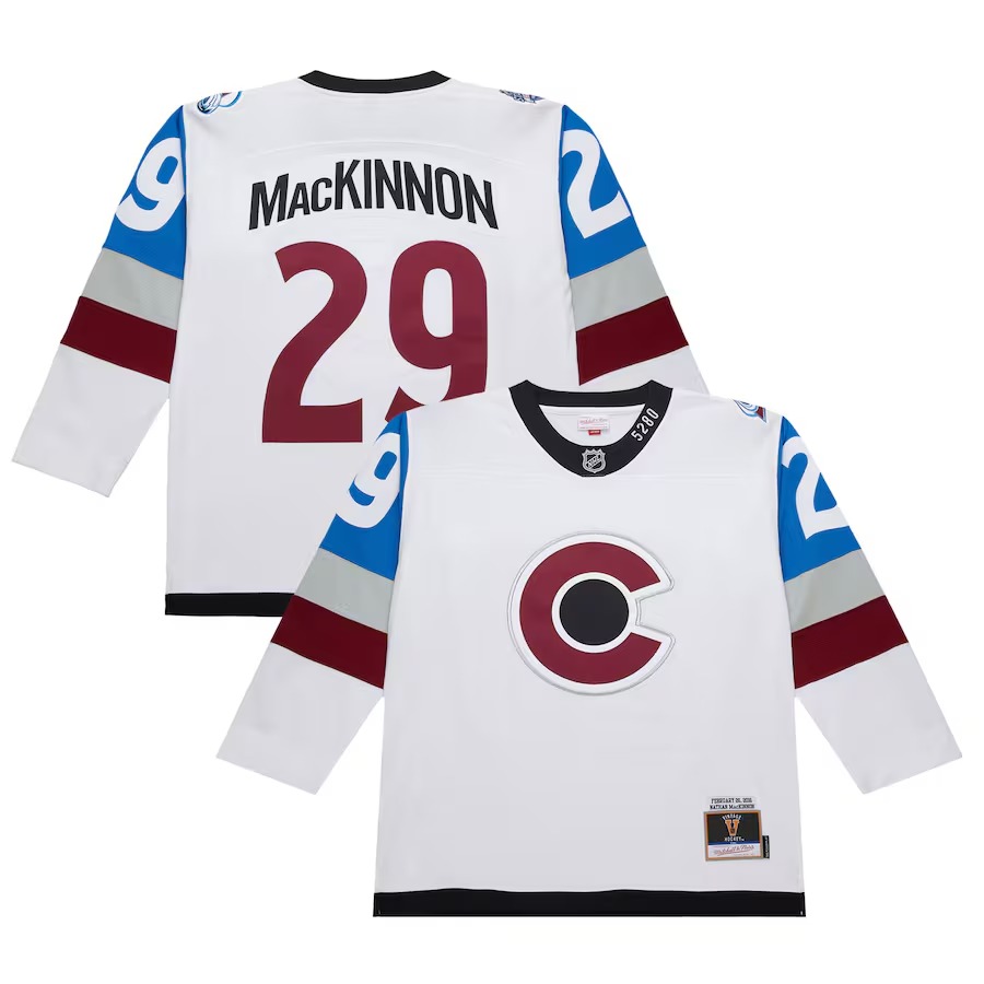 Men's Colorado Avalanche Nathan MacKinnon White 2016-17 Power Play Jersey - Jersey