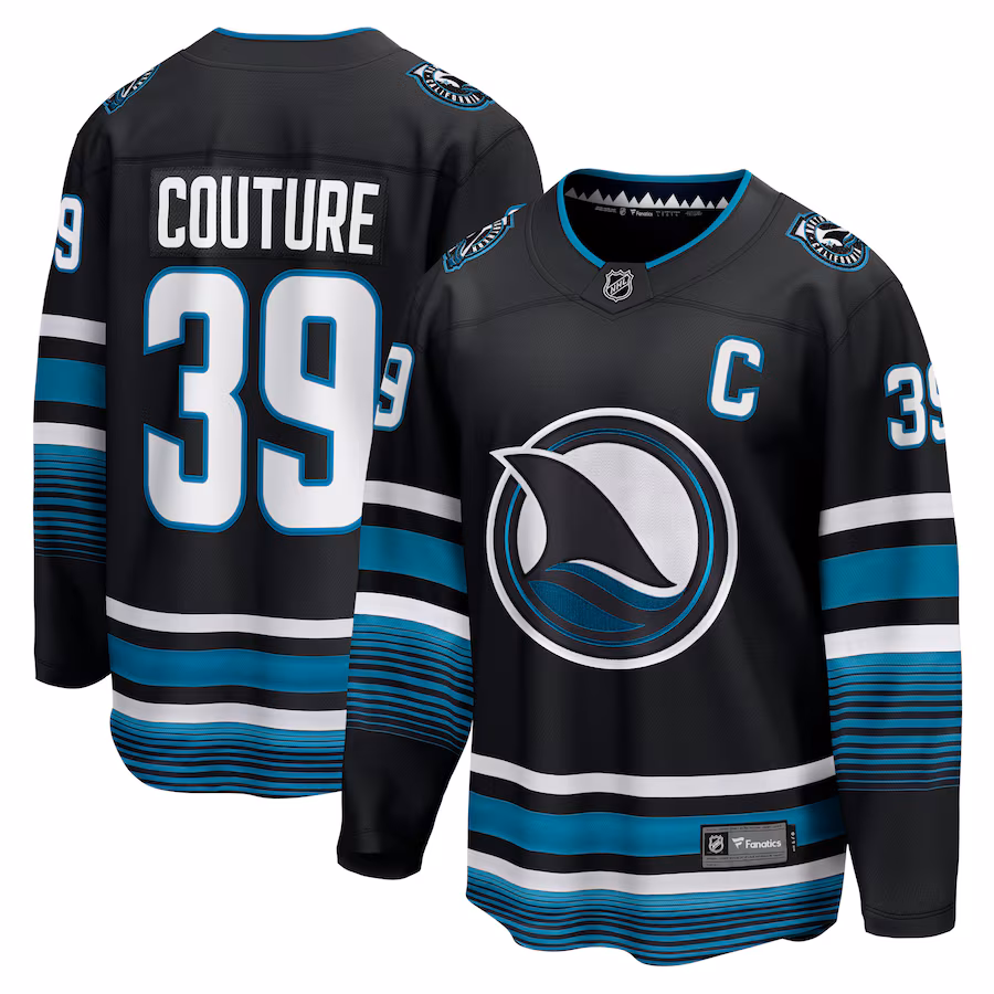 Men's San Jose Sharks Logan Couture Fanatics Black Alternate Premier Breakaway Player Jersey - Jersey