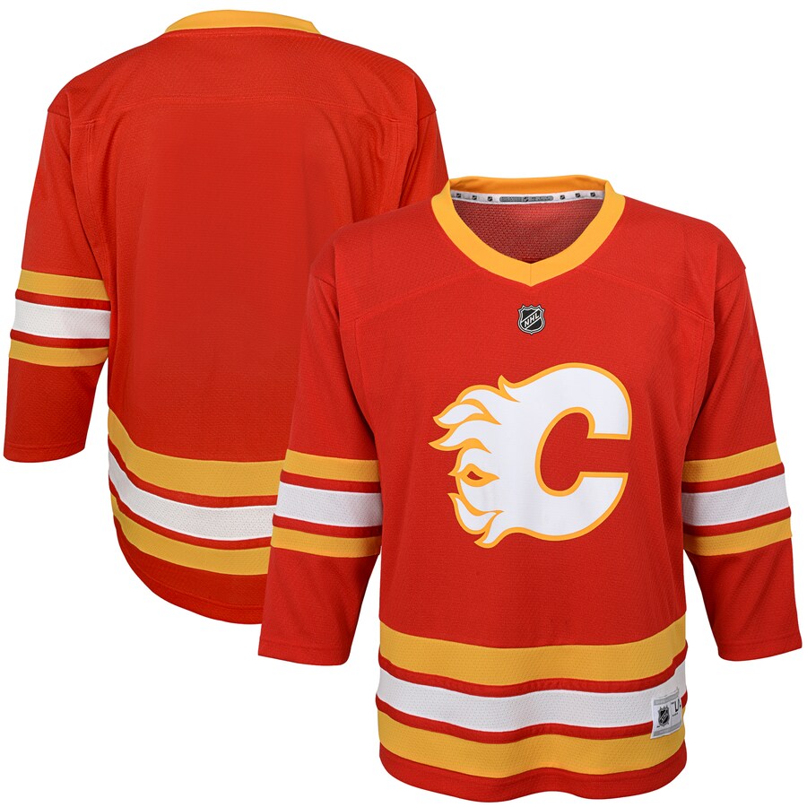 Youth Calgary Flames Red Home Replica Blank Jersey - Jersey