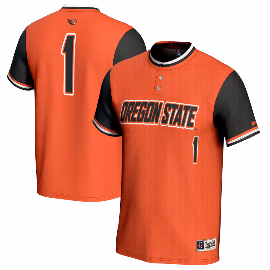 #1 Oregon State Beavers GameDay Greats Youth Softball Fashion Jersey - Orange - Jersey