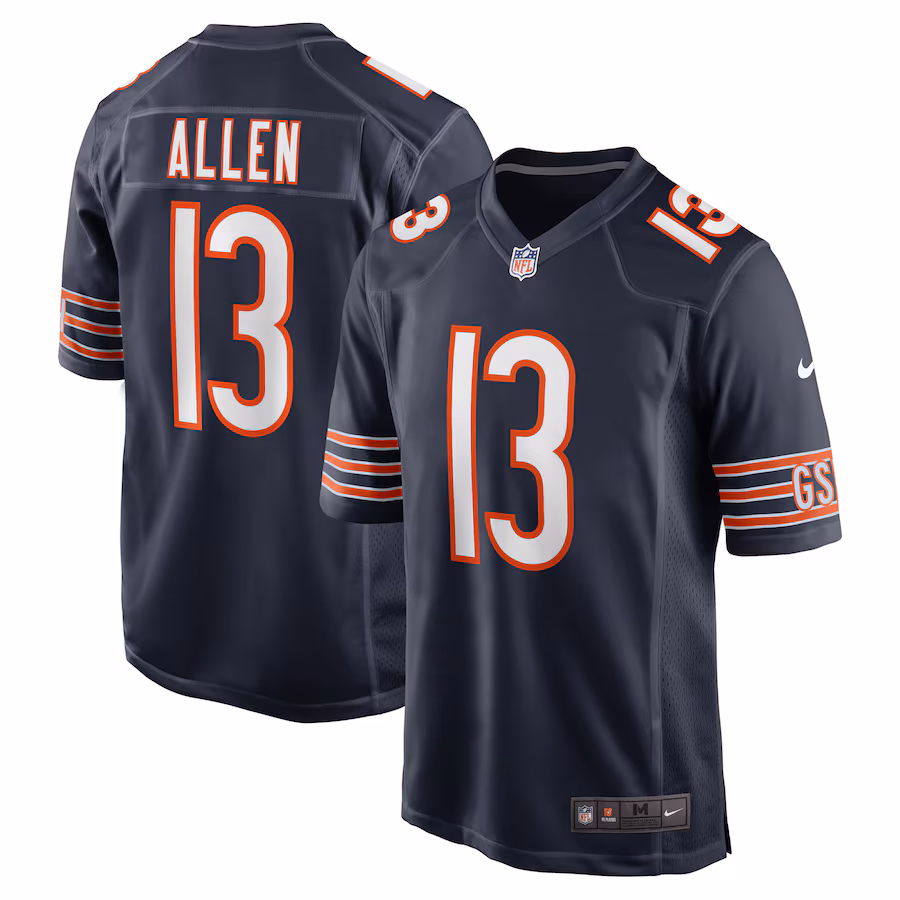 Men's Chicago Bears Keenan Allen Nike  Navy Game Jersey - Jersey