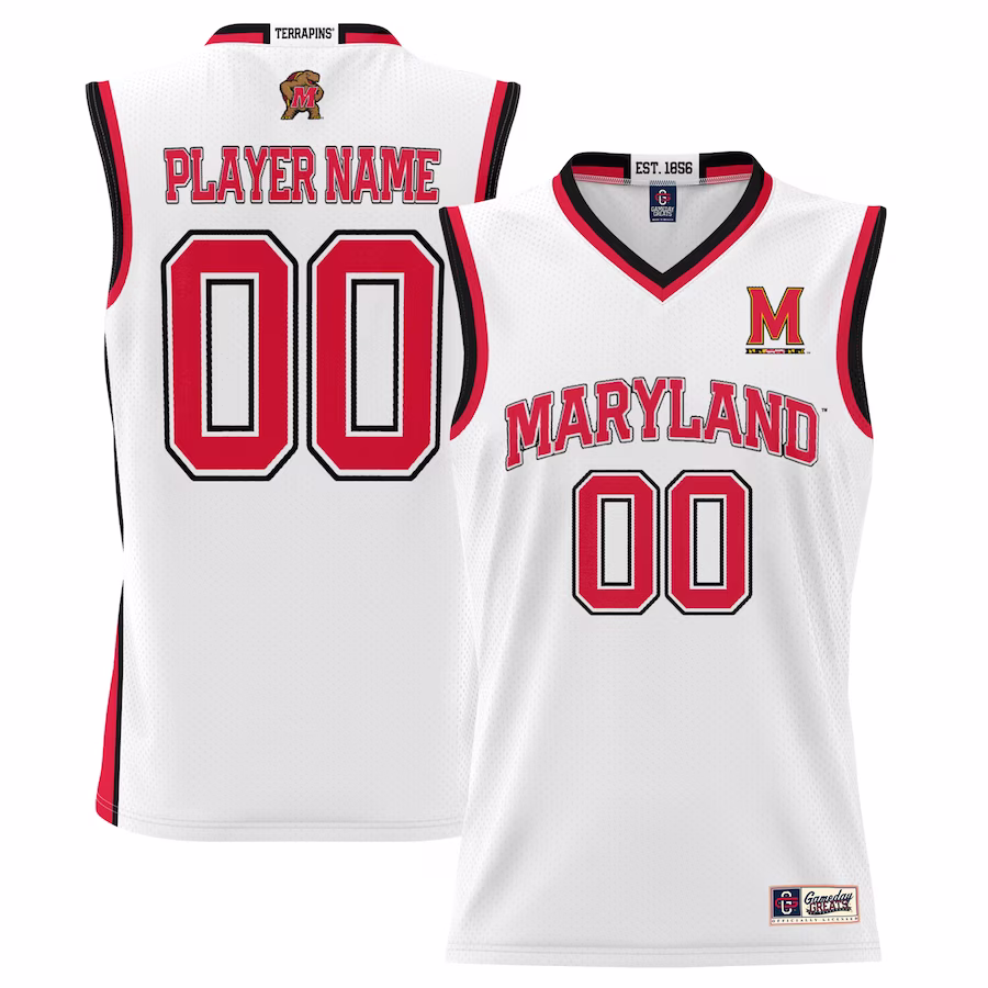 Maryland Terrapins GameDay Greats Youth NIL Pick-A-Player Lightweight Basketball Jersey - White - Jersey