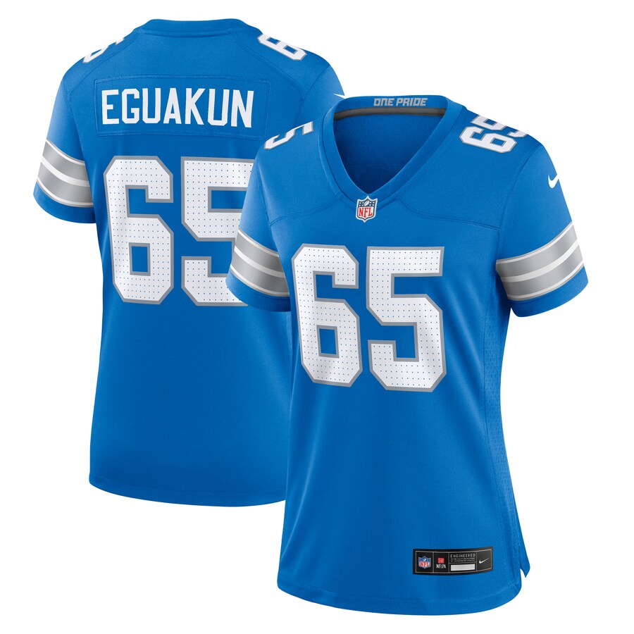 Women's Detroit Lions Kingsley Eguakun Nike  Blue Game Jersey - Jersey