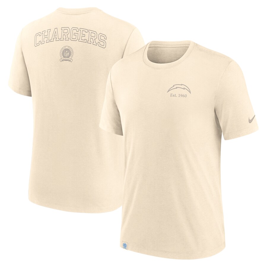Men's Los Angeles Chargers Nike Cream Glory Tri-Blend T-Shirt - Jersey