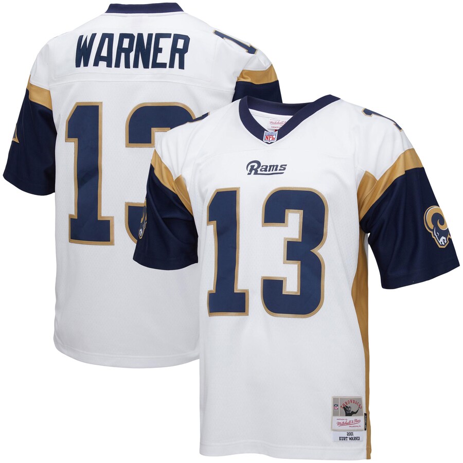 Men's Los Angeles Rams Kurt Warner Mitchell & Ness White Big & Tall 2001 Retired Player Replica Jersey - Jersey