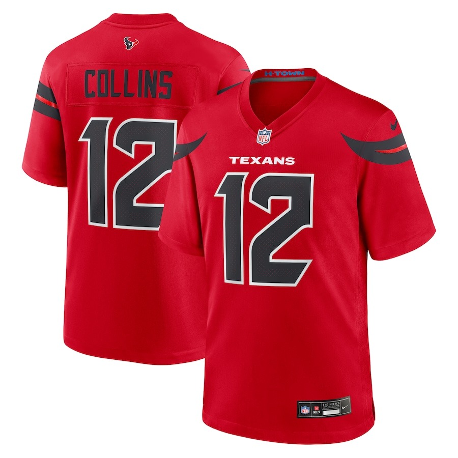 Men's Houston Texans Nico Collins Nike Red Alternate Game Jersey - Jersey