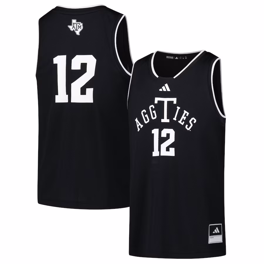 Youth adidas #12 Black Texas A&M Aggies Alternate Replica Swingman Jersey - Jersey